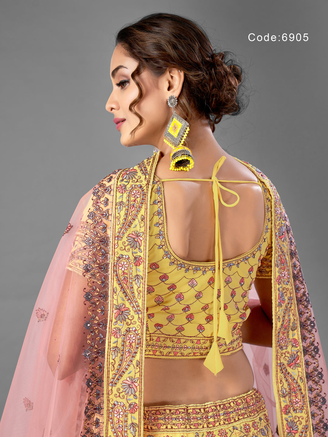 Yellow Georgette Lehenga with Dupatta | Wedding & Festive