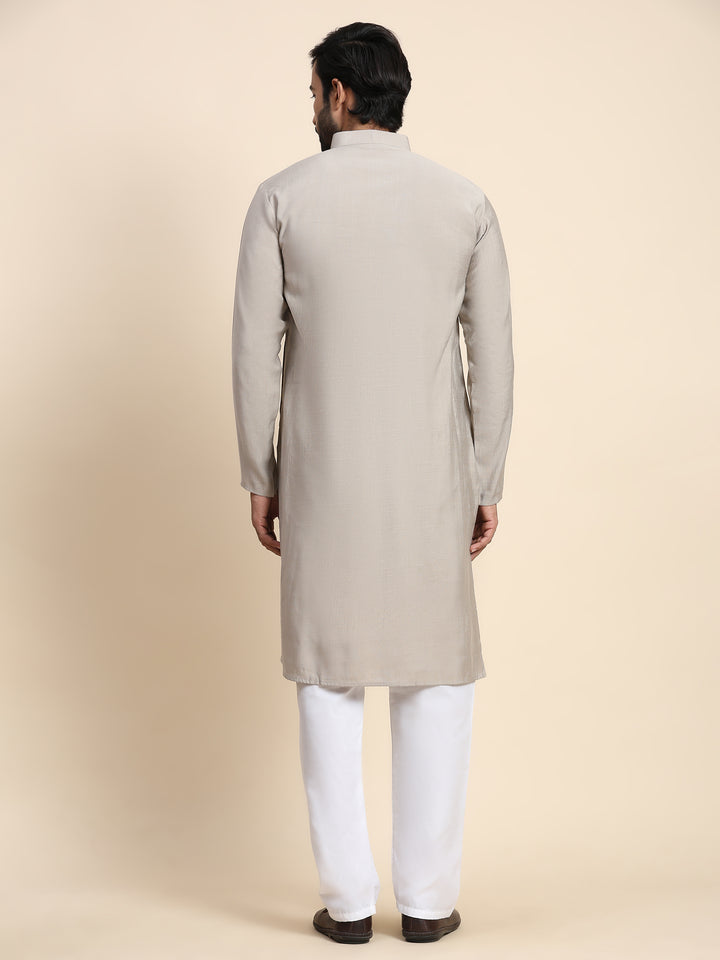 Elegant Grey Kurta | Viscose Rayon Comfort and Style