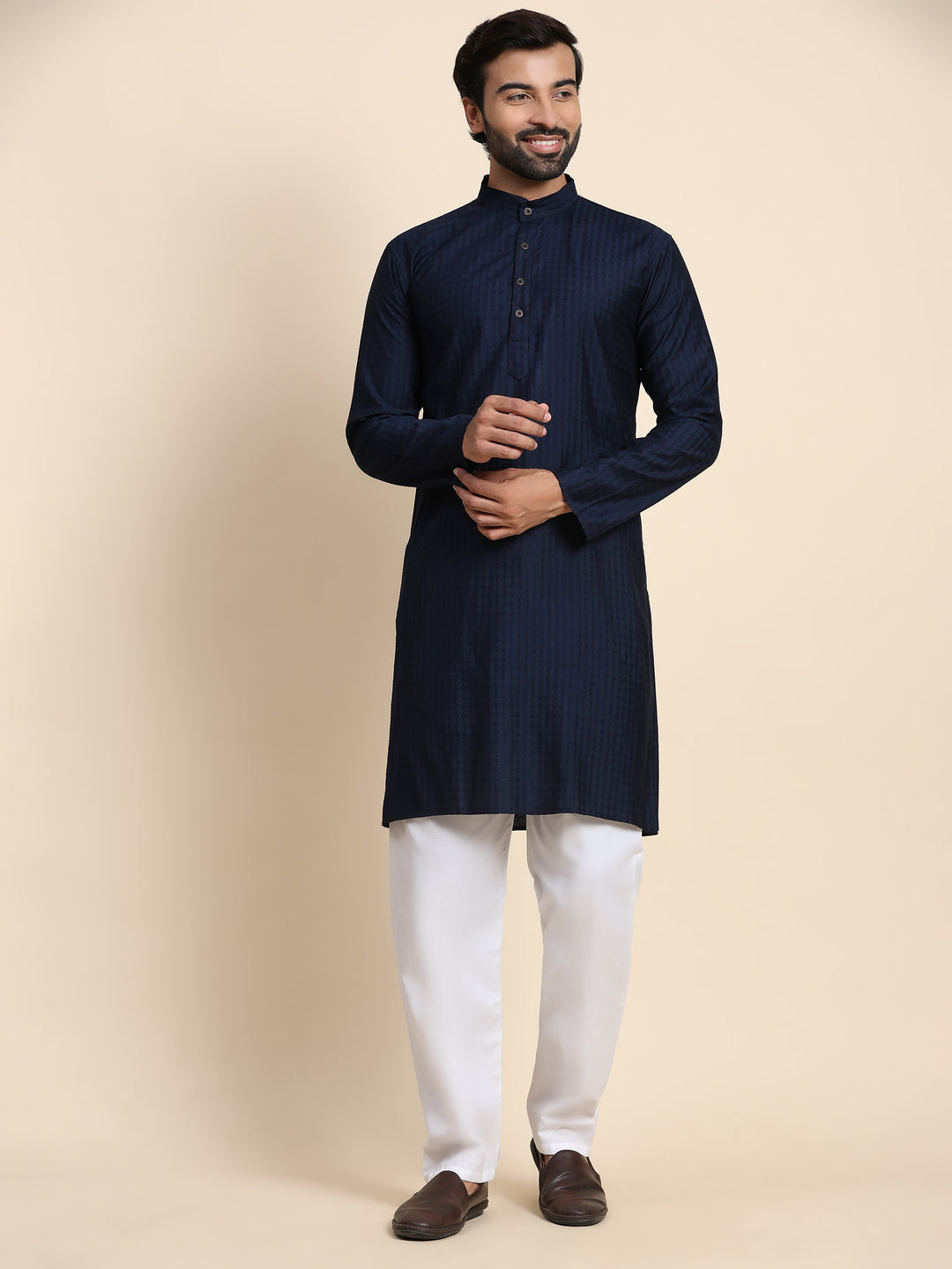 Rayon Kurta Pajama | Self-Weaved Design for Cultural Events