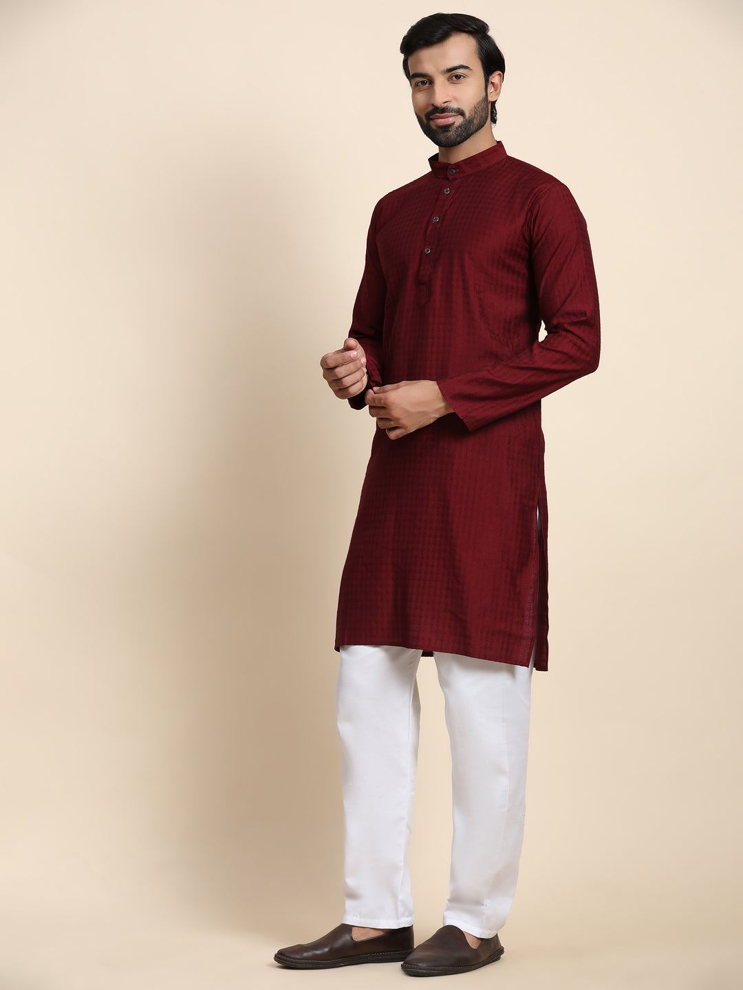 Rayon Kurta Pajama | Self-Weaved Design for Cultural Events