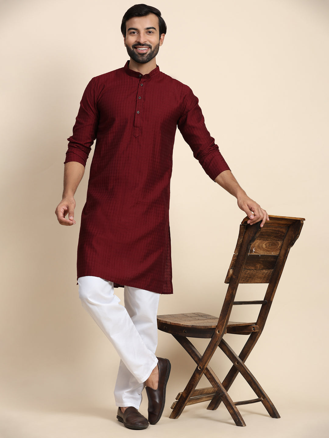 Rayon Kurta Pajama | Self-Weaved Design for Cultural Events