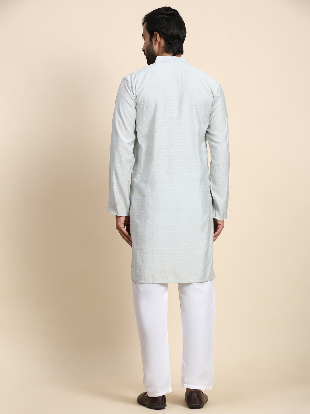 Elegant Self Weaved Kurta | Festive Cotton Kurta for Men