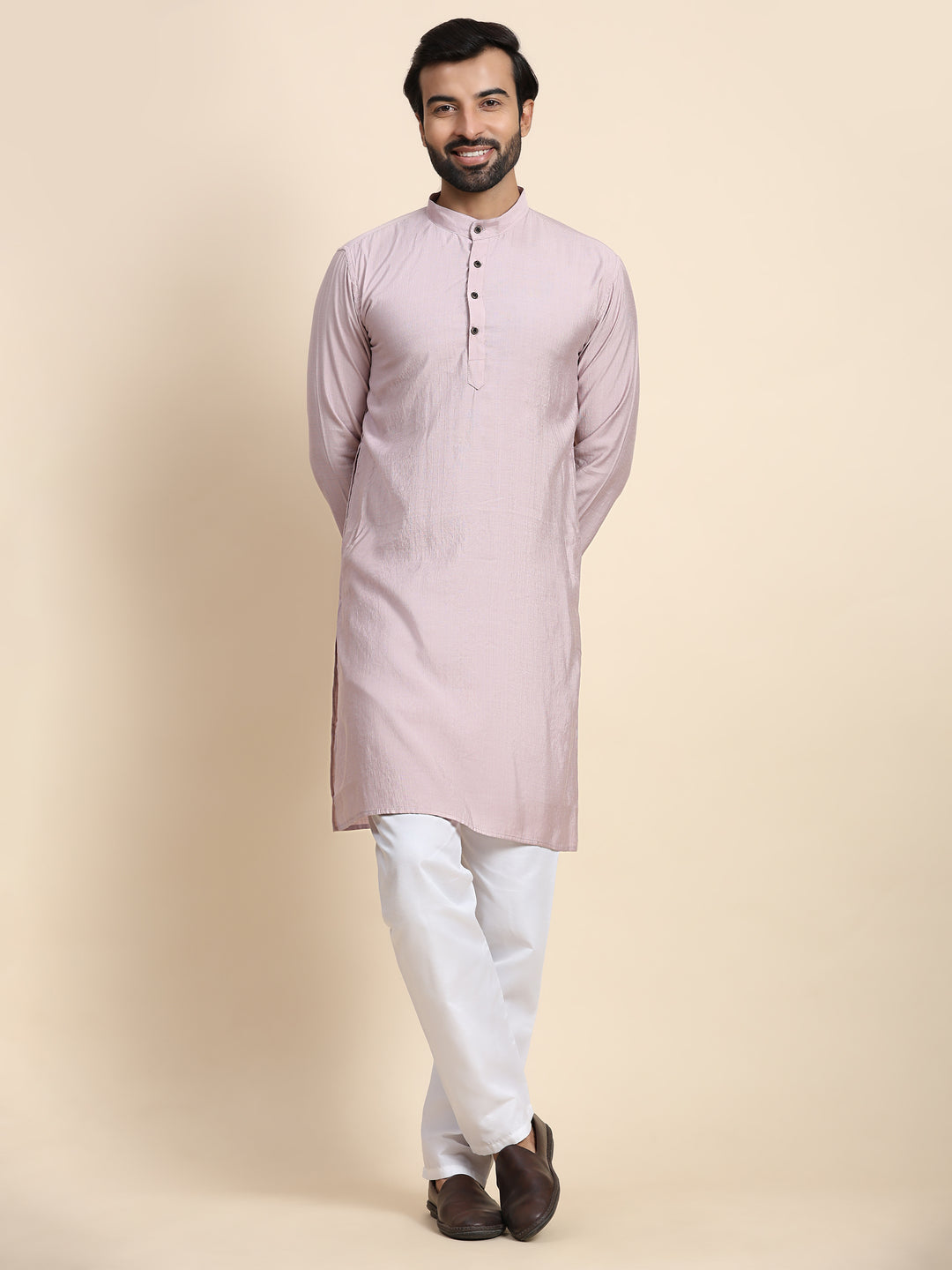 Elegant Self Weaved Kurta | Festive Cotton Kurta for Men