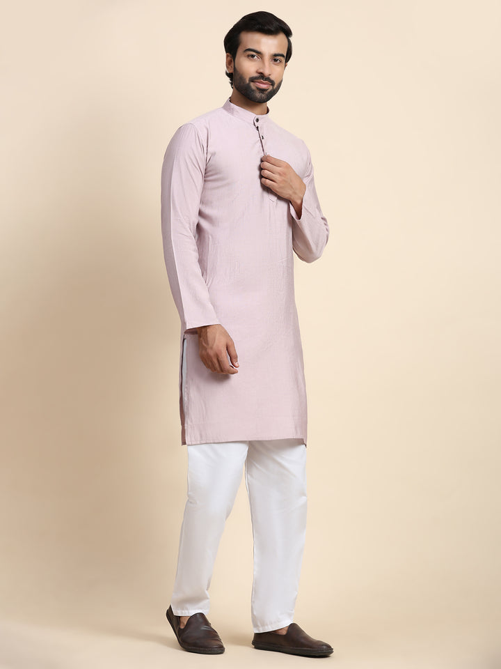 Elegant Self Weaved Kurta | Festive Cotton Kurta for Men