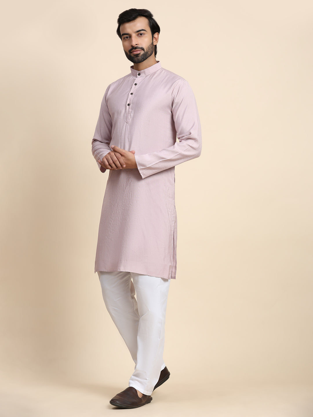 Elegant Self Weaved Kurta | Festive Cotton Kurta for Men