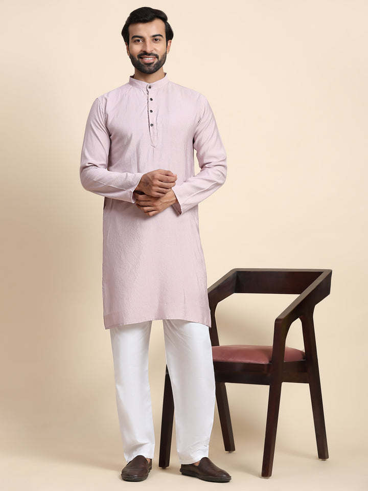 Elegant Self Weaved Kurta | Festive Cotton Kurta for Men