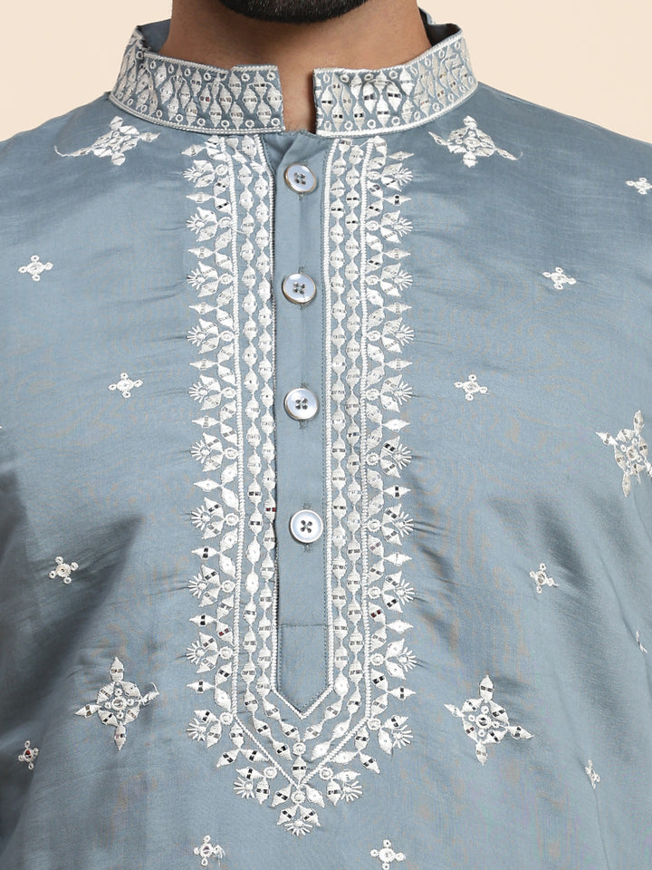 Azure Elegance Blue Silk Kurta | Festive & Sangeet Wear