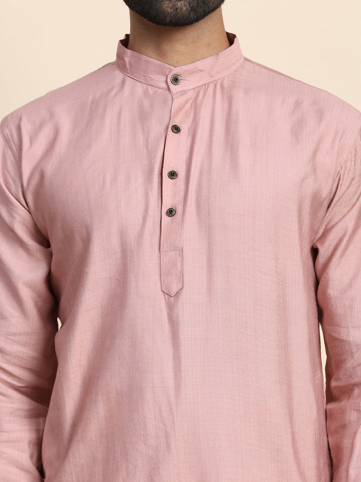 Elegant Pink Viscose Rayon Nehru Jacket Set | Embroidered Traditional Style