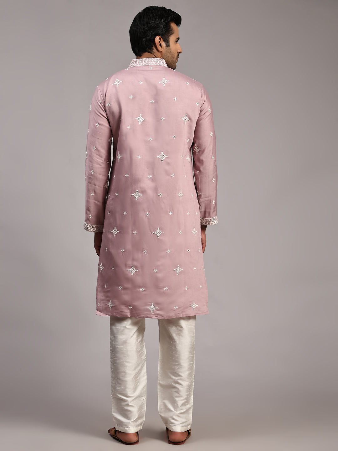 Light Blue Silk Embroidery Kurta for Men | Elegant Traditional Wear