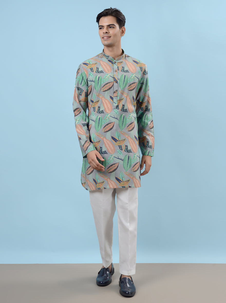 Unique forest green kurta pajama, ideal for men looking to stand out at mehndi events across the USA.