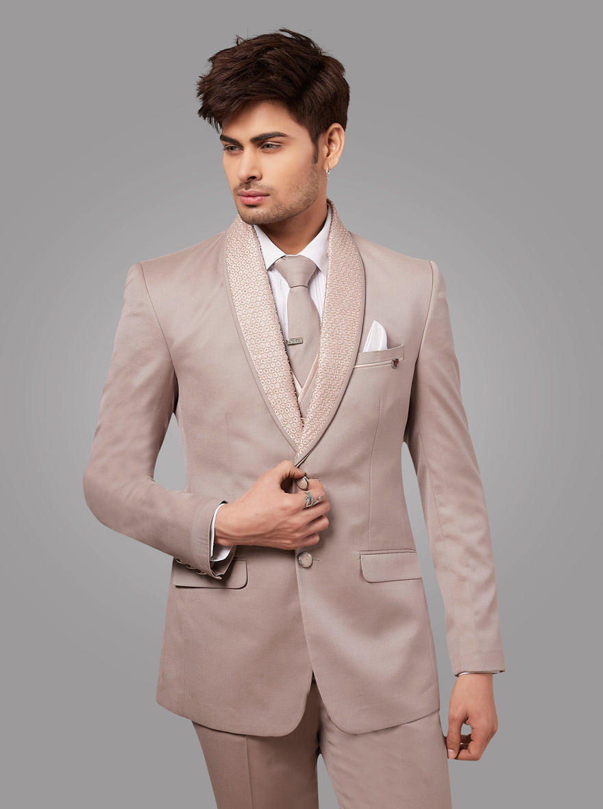 Premium terry rayon suit in onion pink, designed for formal wear and special events, combining style and tradition.