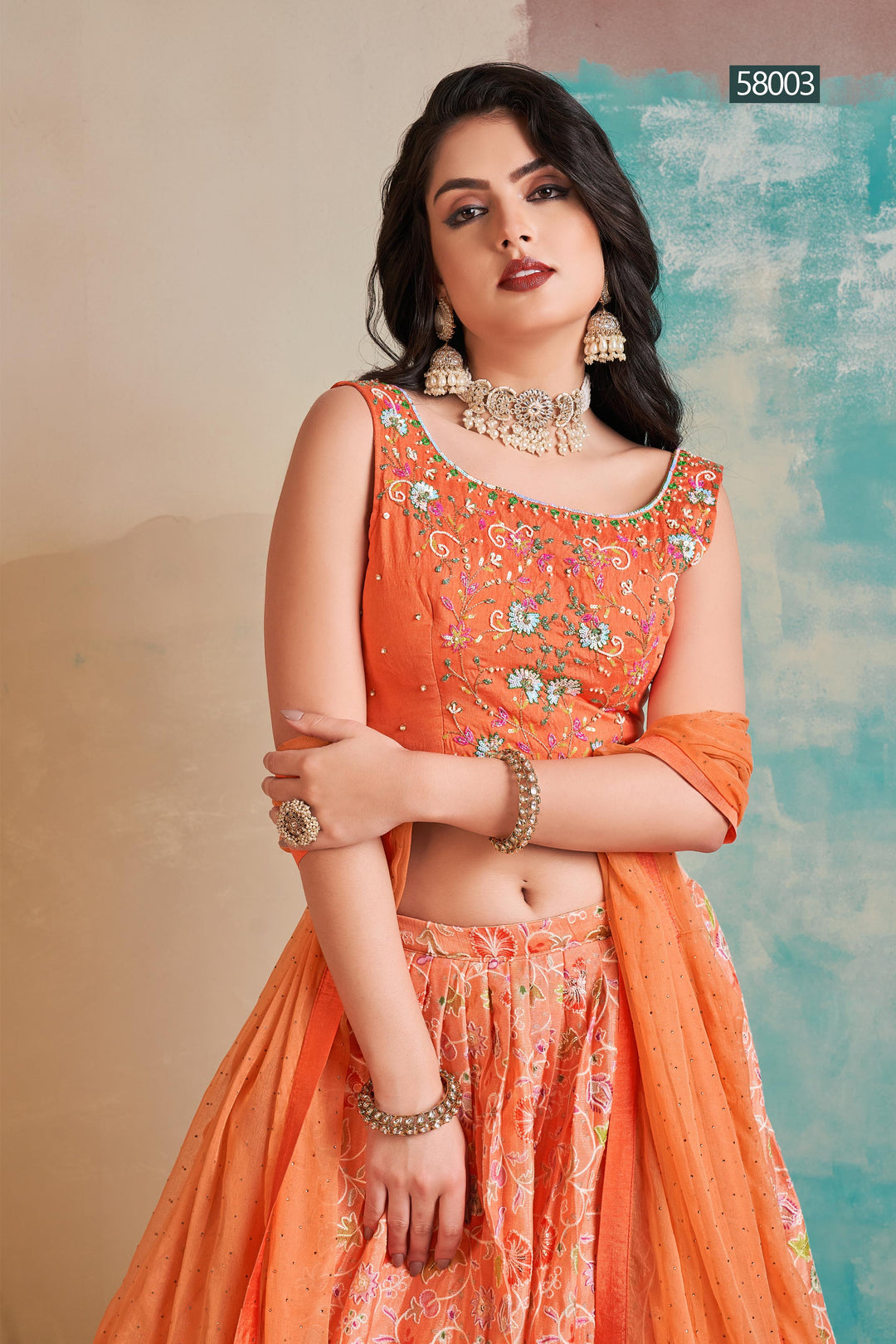 Digital Print Chinon Lehenga | Elegant Festive Wear with Georgette Dupatta