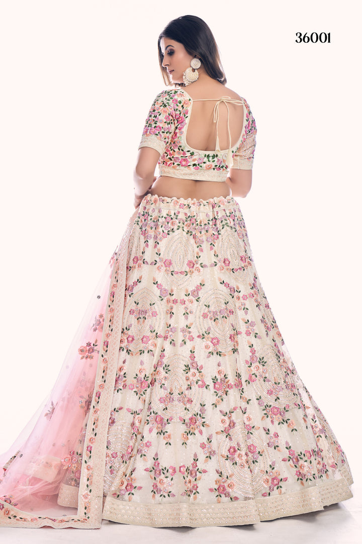 Designer Embroidered Lehenga Choli Set | Soft Net Lehenga for Women