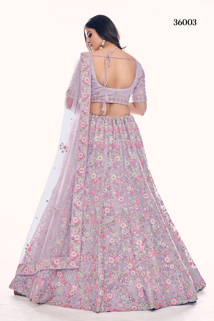 Bridal Embroidered Lehenga Set | Designer Soft Net Lehenga for Women