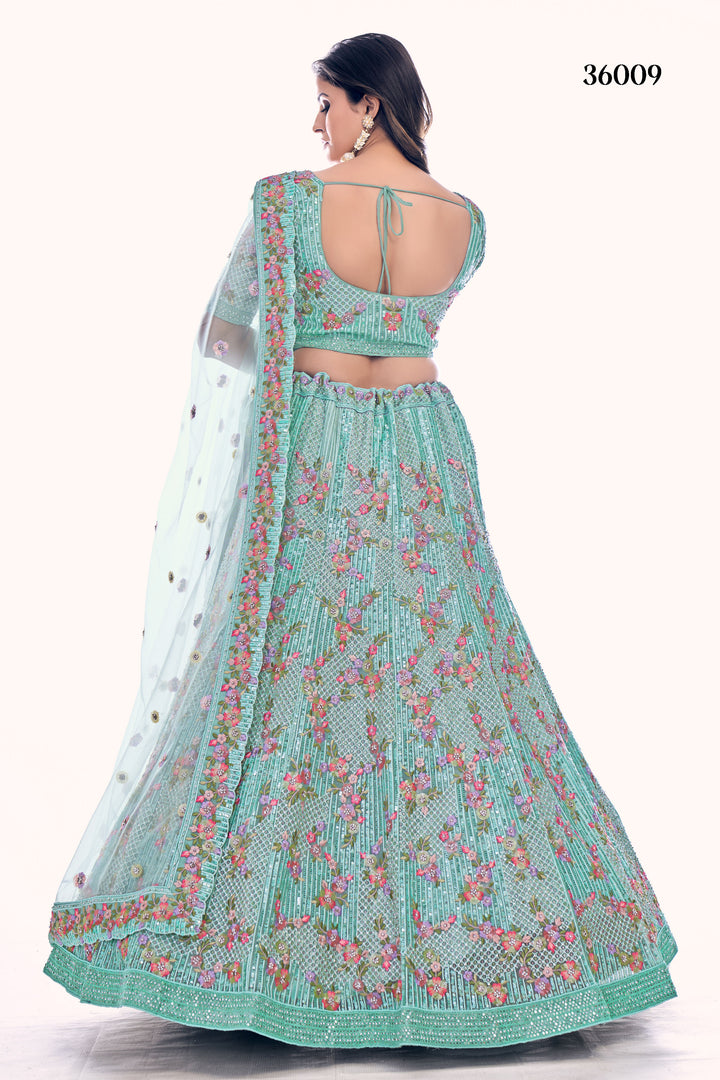 Intricate Embroidered Bridal Lehenga | Designer Soft Net Wedding Outfit