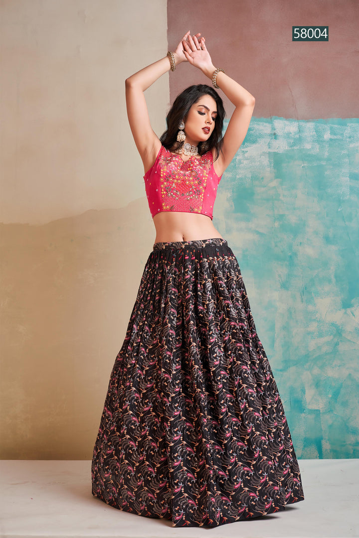 Digital Print Chinon Lehenga | Elegant Festive Wear with Georgette Dupatta