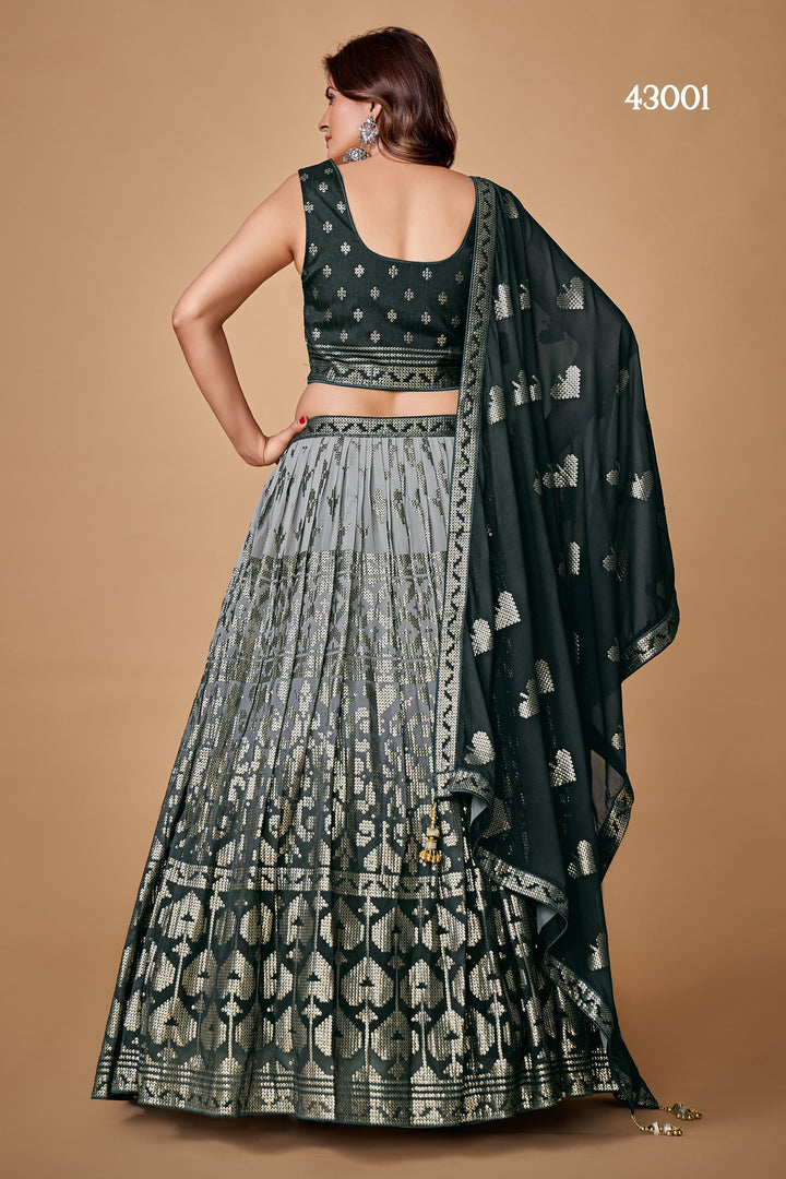 Black Georgette Lehenga Choli | Sequins Work for Weddings & Parties