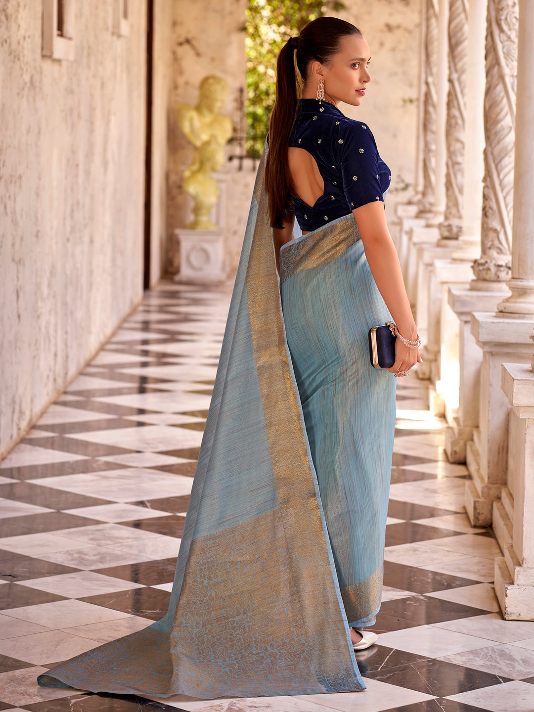 Vibrant color luxurious fabric exclusive attire crafted for elegance and style.