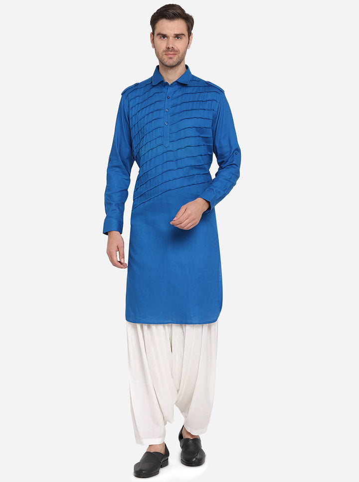 Trendy blue pathani pajama, perfect for enhancing your ethnic collection.