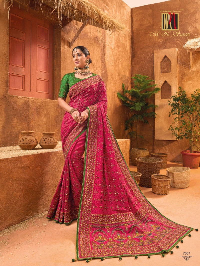 Gorgeous Hand Embroidered Kutch Work Saree | Pure Silk Designer Saree