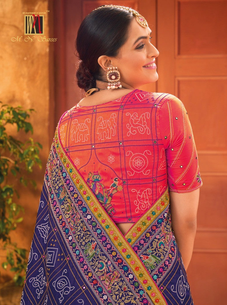 Gorgeous Hand Embroidered Kutch Work Saree | Pure Silk Designer Saree