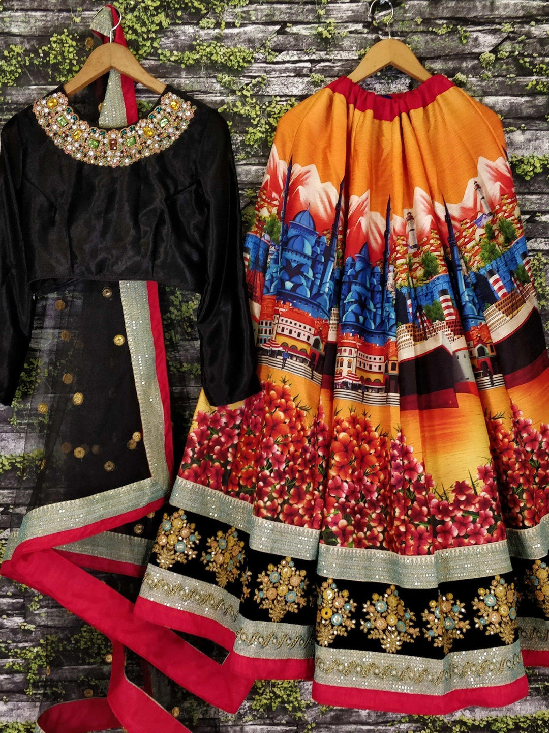 Sophisticated Black Lehenga Choli | Art Silk, Sequin & Dori Work