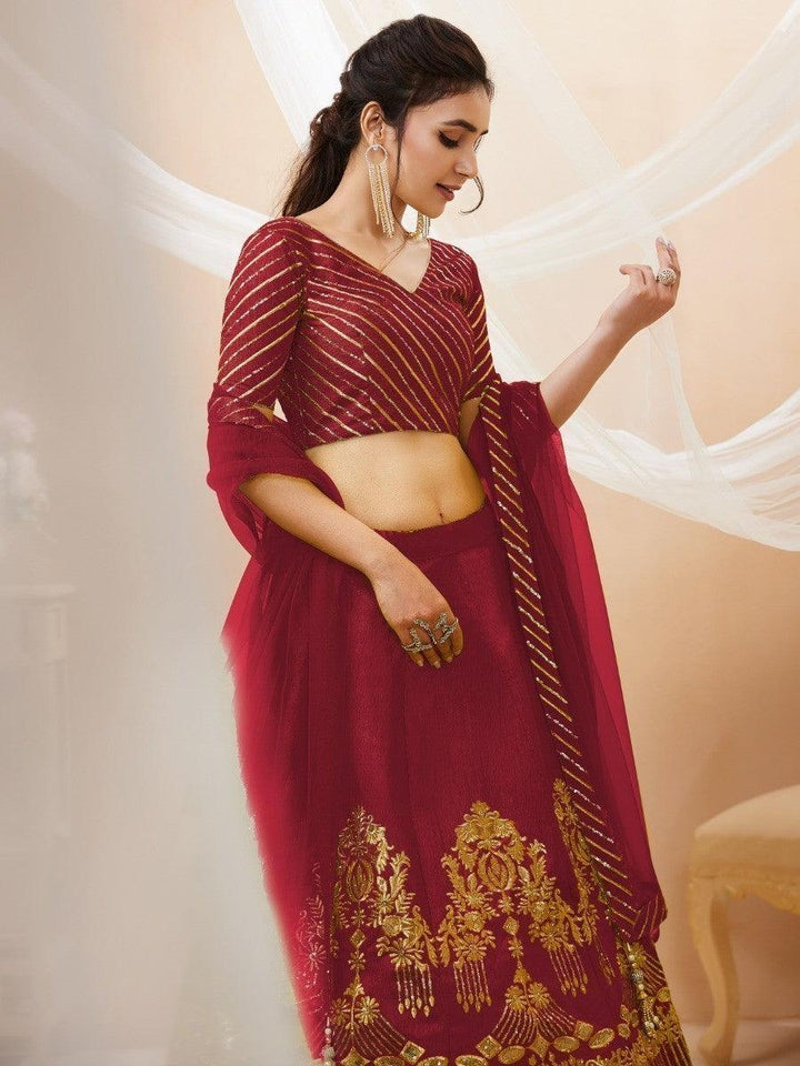 Customizable Red Silk Lehenga Choli | Wedding Wear