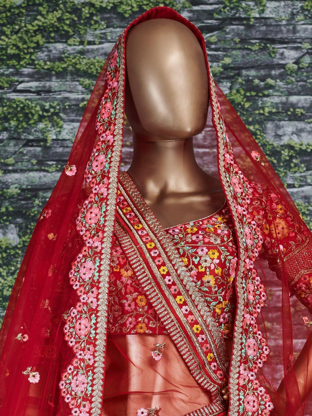 Traditional Red Lehenga | Embroidered Lehenga for Wedding