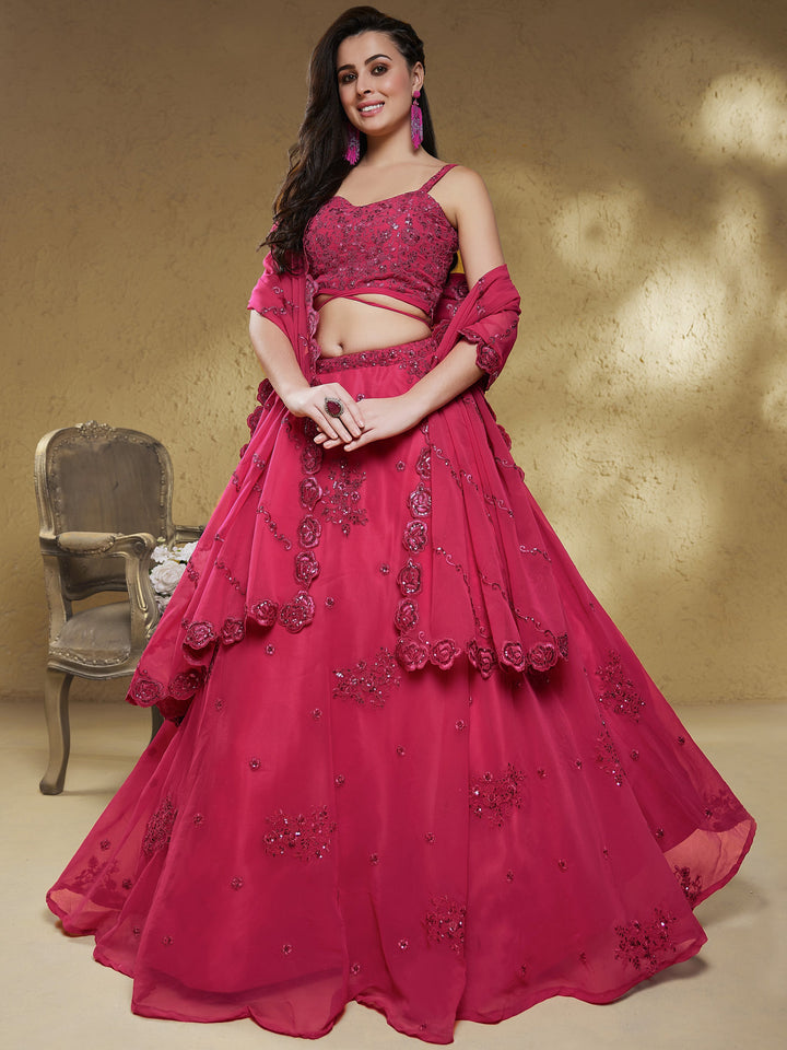 Lovely Pink Lehenga Choli | Semi-Stitched & Customizable for All Sizes