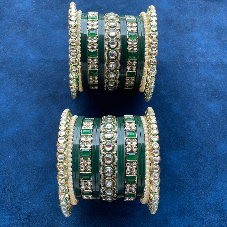 Handcrafted chuda set with exquisite craftsmanship, ideal for weddings.