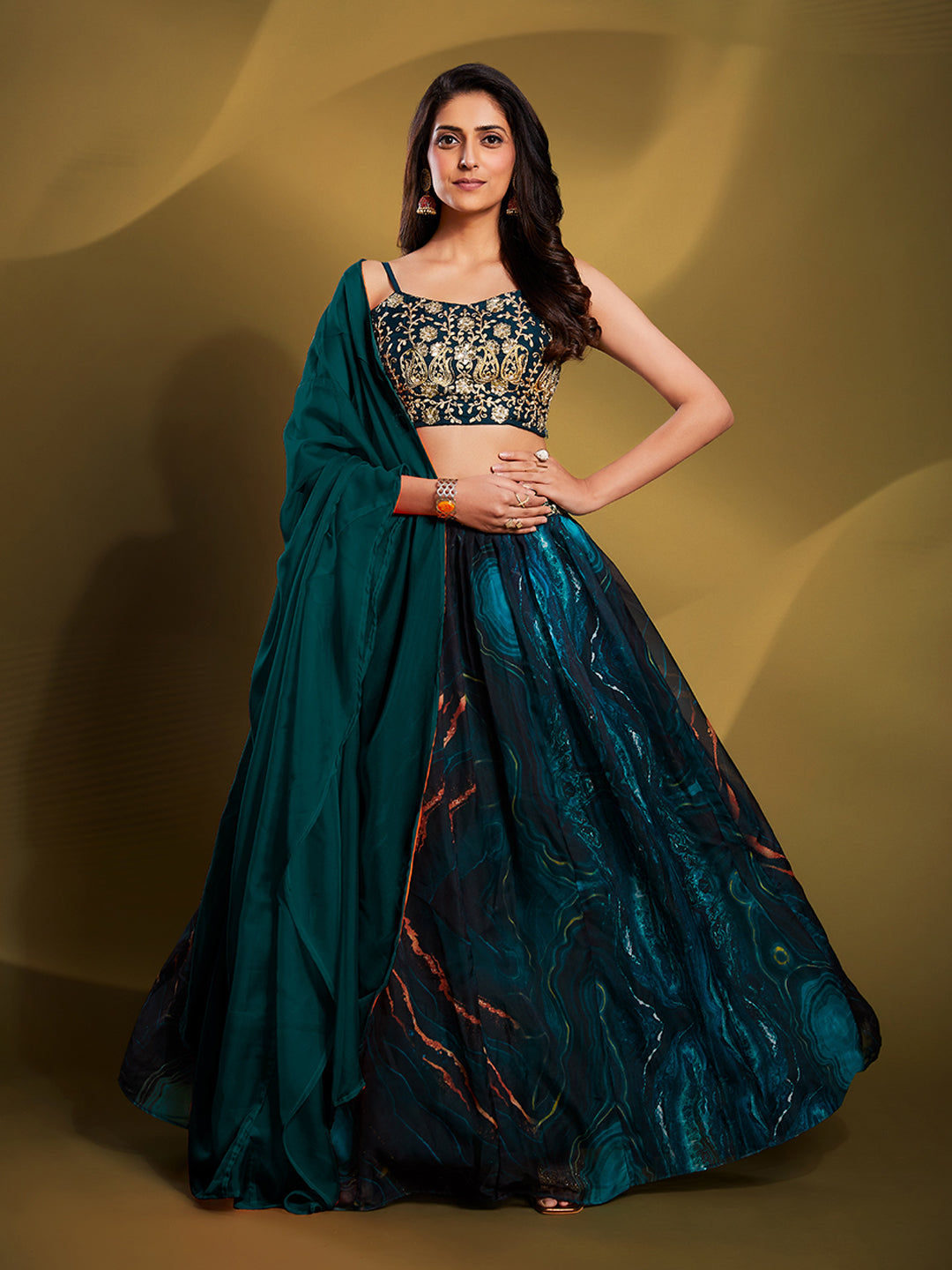 Elegant Teal Lehenga Choli | Perfect for Weddings & Festive Occasions