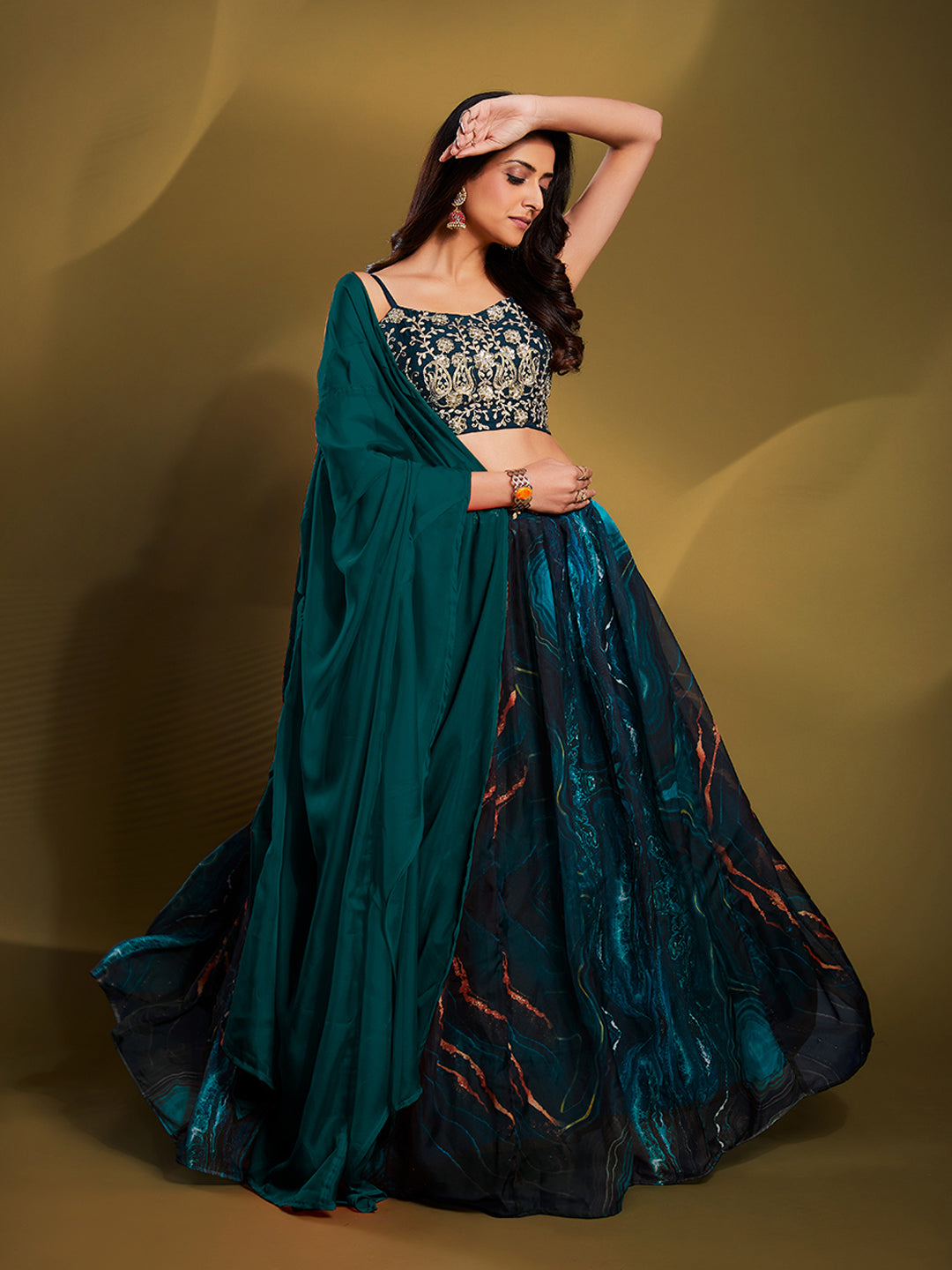 Elegant Teal Lehenga Choli | Perfect for Weddings & Festive Occasions