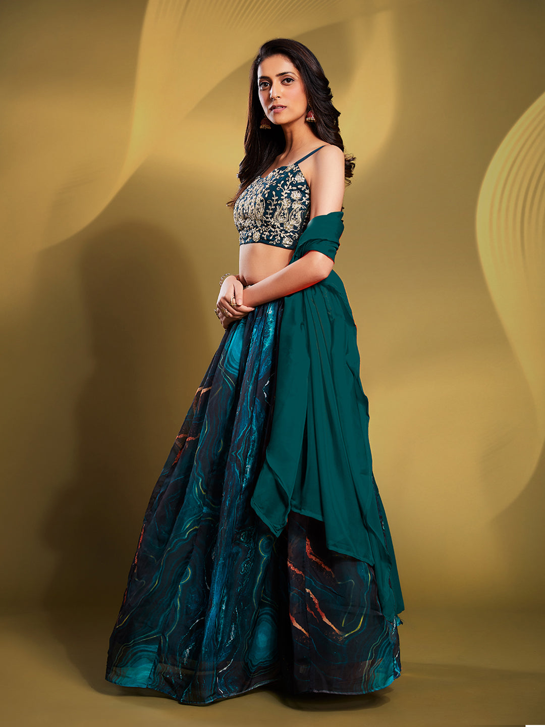 Elegant Teal Lehenga Choli | Perfect for Weddings & Festive Occasions