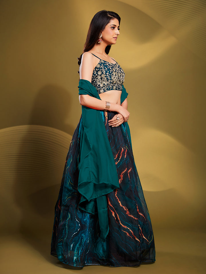 Elegant Teal Lehenga Choli | Perfect for Weddings & Festive Occasions