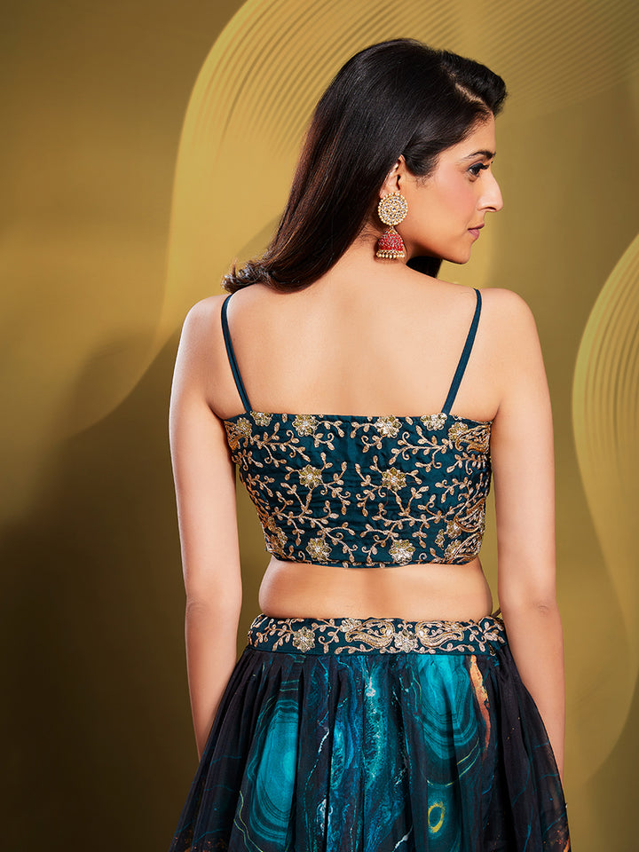 Elegant Teal Lehenga Choli | Perfect for Weddings & Festive Occasions