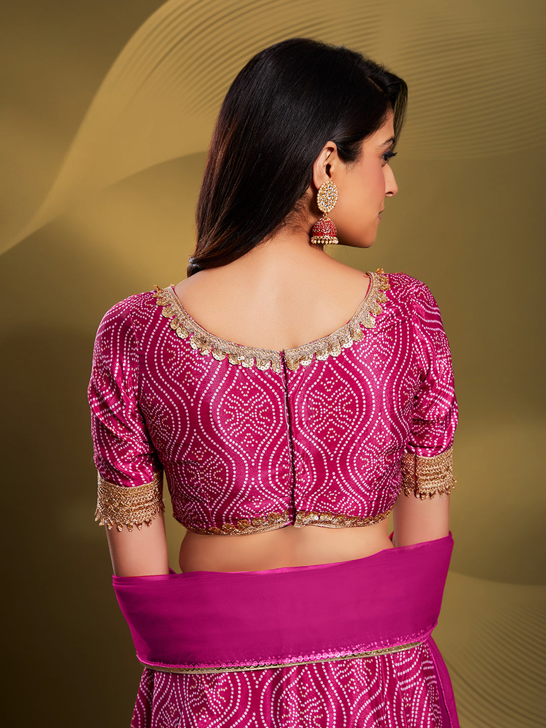 Stylish Pink Faux Crepe Lehenga Choli | Perfect for Festive Glamour