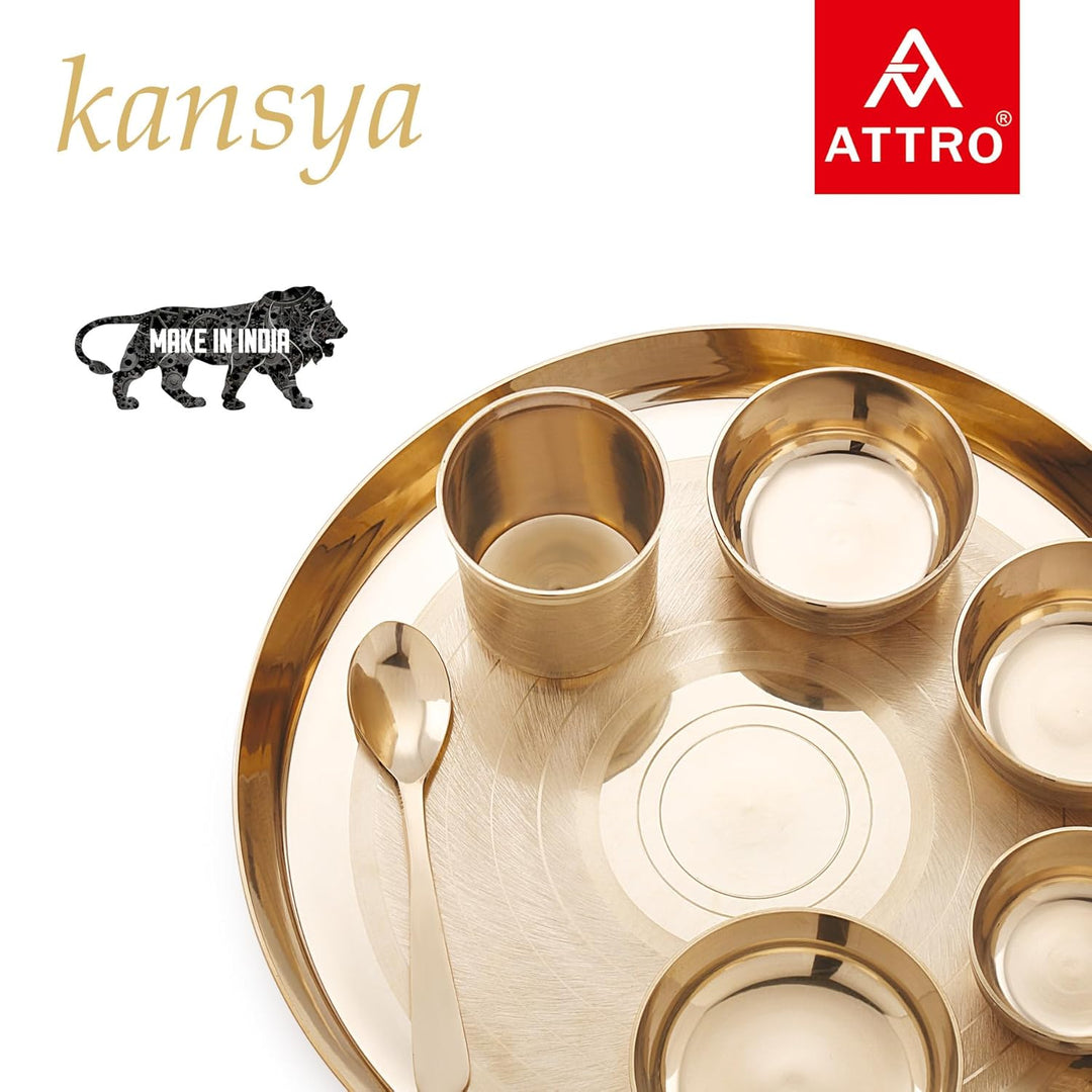 Attro Satvik Kansa Maharaja Set | Ayurvedic Bronze Dining Set