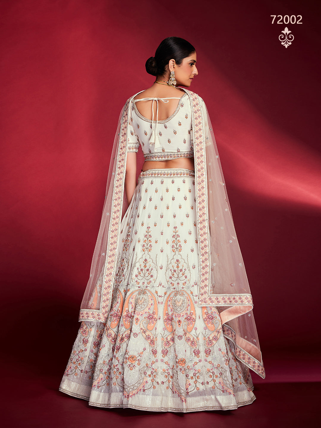 White Lehenga Set with Zari & Sequins Work | Bridal Lehenga Choli