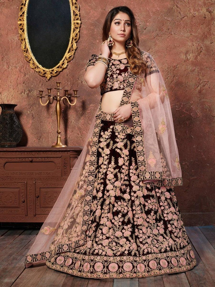 Traditional bridal lehenga for women, complete with embroidered choli