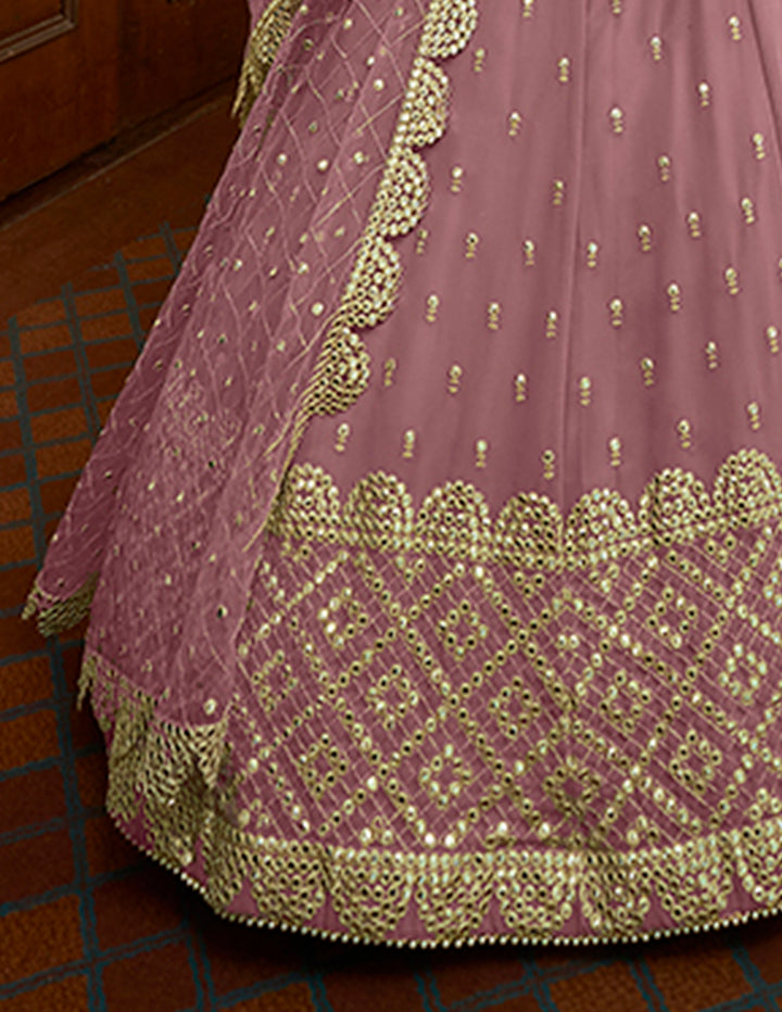 Mauve Georgette Lehenga Choli for Wedding | Bridal Lehenga for Women