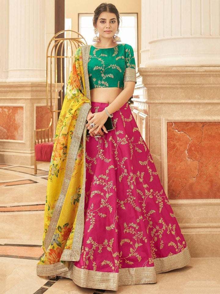 Mesmerizing Pink Sequins Art Silk Lehenga Choli | Reception & Wedding Wear