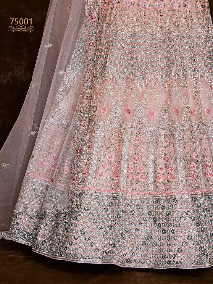 Embroidered Soft Net Bridesmaid Lehenga Choli | Art Silk Wedding Wear