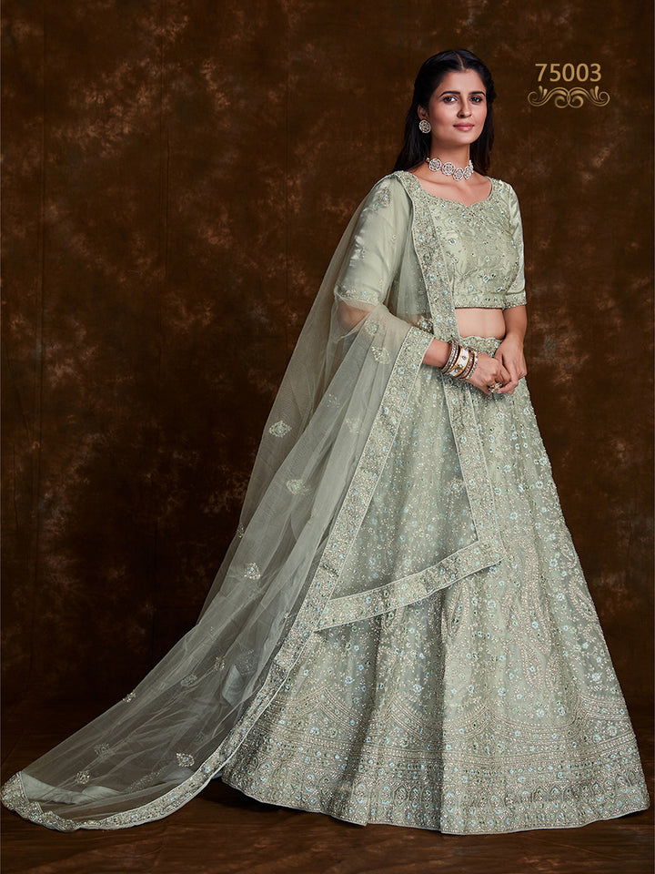 Elegant Organza Lehenga Choli | Thread & Zari Work for Special Occasions