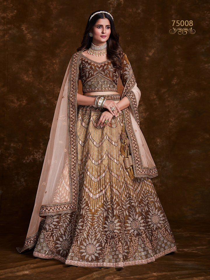 Stunning Art Silk Lehenga Choli | Embellished Choli & Net Dupatta