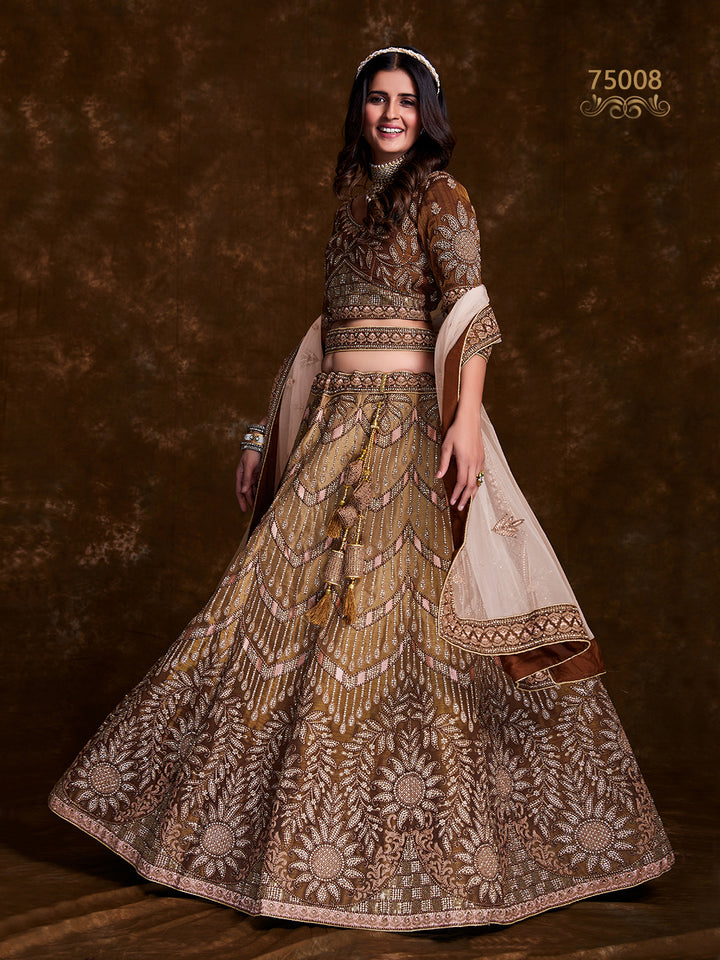 Stunning Art Silk Lehenga Choli | Embellished Choli & Net Dupatta