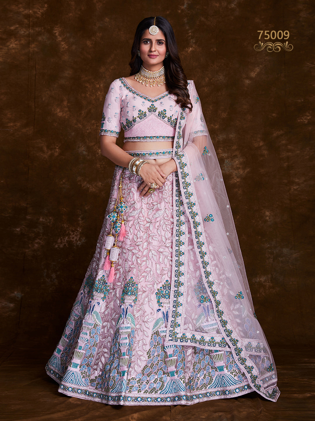 Net Lehenga Choli | Thread, Zari & Zarkan Work for Special Occasions