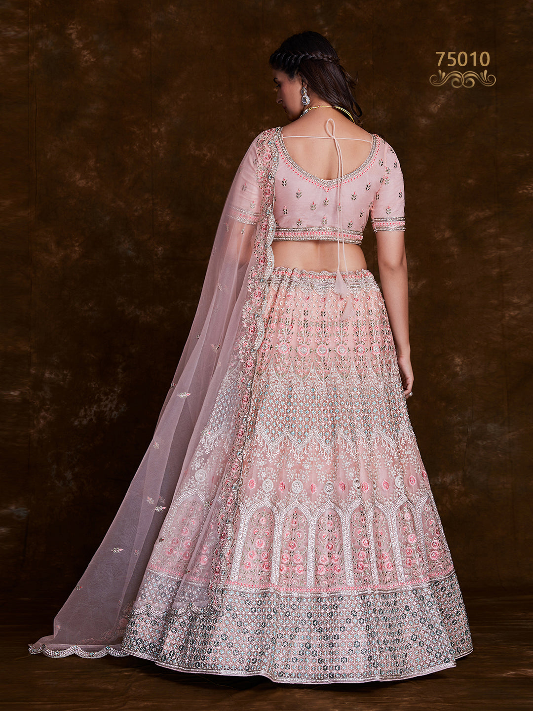 Embroidered Soft Net Bridesmaid Lehenga Choli | Art Silk Wedding Wear