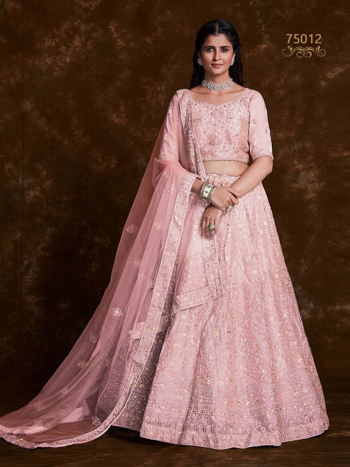 Elegant Organza Lehenga Choli | Thread & Zari Work for Special Occasions