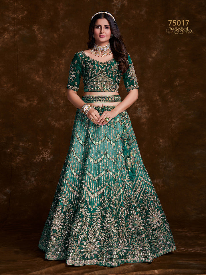 Stunning Art Silk Lehenga Choli | Embellished Choli & Net Dupatta