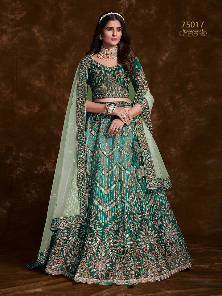 Stunning Art Silk Lehenga Choli | Embellished Choli & Net Dupatta